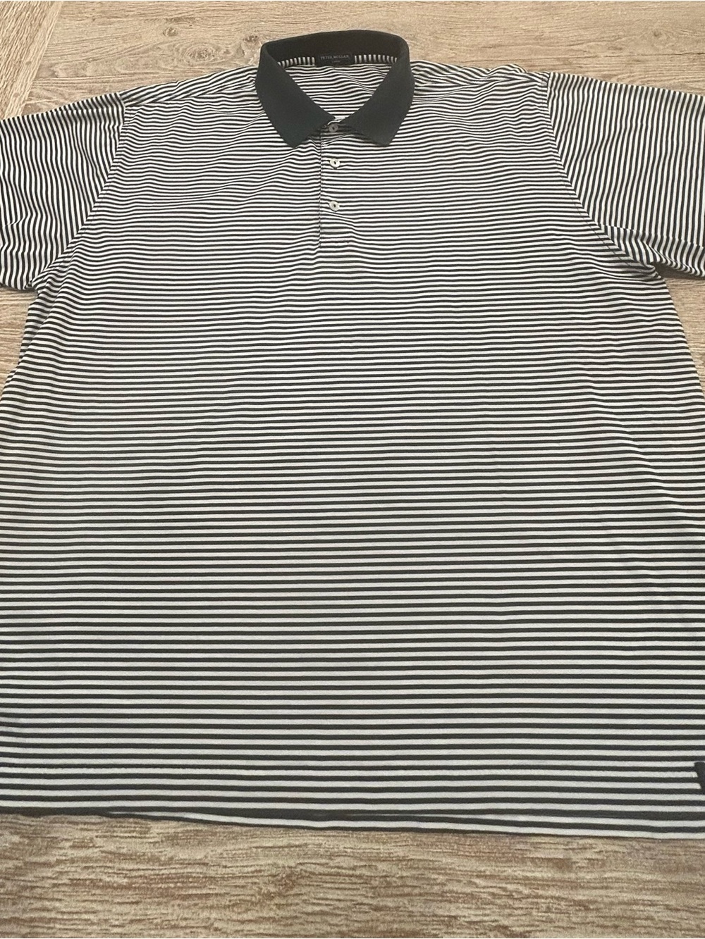 Peter Millar Chateau Elan Golf Club Black and White Polo Shirt